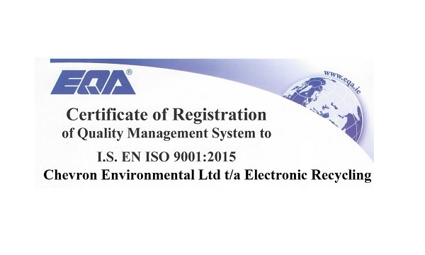 Electronic Recycling Updated ISO9001-2015 Certification