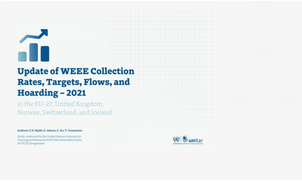 UNITAR Update of WEEE Collection Rates, Targets, Flows, and Hoarding – 2021